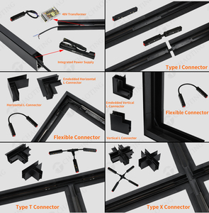Système d'éclairage magnétique 48V Led Plafond Dali Smart Zigbee <span class=keywords><strong>Tuya</strong></span> Wifi App Gradation <span class=keywords><strong>Tuya</strong></span> Control Remote Track Light Fabrication - Product Image 3