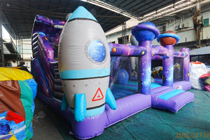 Casa de rebote inflable con tema espacial con tobogán | Parque infantil hinchable comercial para niños para alquiler de parque interior al aire libre - Product Image 3