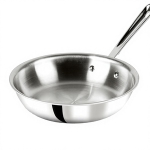 Stainless Steel Frying Pan Round Uncoated Flat Bottom <b>Induction</b> Compatible Durable Minimalist Design <b>for</b> high demand - Product Image 1