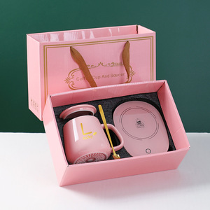 Beeman thông minh kiểm soát nhiệt độ 55 độ gốm ấm hơn cốc nóng sưởi ấm Pad nước cà phê Mug <span class=keywords><strong>Set</strong></span> - Product Image 5