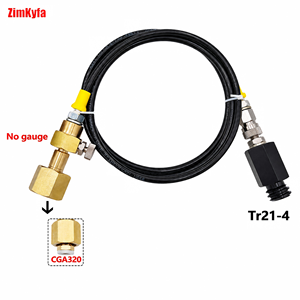 Kit de tuyau haute pression externe pour eau gazeuse, pour réservoir de CO2 de brassage maison, Tr21-4 à W21.8-14 CGA320, gaz 1,5 m - Product Image 1