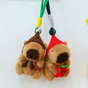 Llaveros de peluche de <span class=keywords><strong>capibara</strong></span> con cuerda, bonitos y coloridos, juguetes de animales de peluche creativos, adornos para bolsos, pequeños regalos, colgantes de algodón PP, al por mayor - Product Image 4