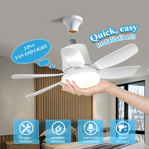 Ventilador <span class=keywords><strong>de</strong></span> Techo LED con Luz, Cabezal Móvil, Regulación Inteligente, Bombilla E27, Decoración del Hogar, Rotación <span class=keywords><strong>de</strong></span> 360°, Control Remoto, Ventilador <span class=keywords><strong>de</strong></span> Techo Moderno - Product Image 5