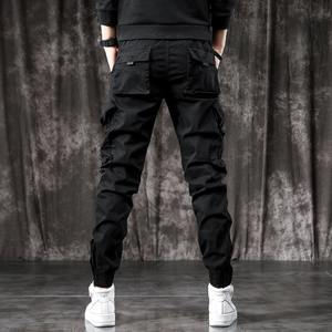 Spring and Autumn Trendy Men's Cargo <b>Slim</b> <b>Fit</b> <b>Jogger</b> Cool Long American Style Multi-Pocket Skinny 2024 Black Pants - Product Image 4