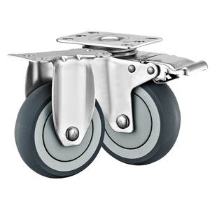 75mm 100mm 125mm Mittelschwere Edelstahl-Standard-TPR-Lenkrollen Industrielle Transportrollen - Product Image 5