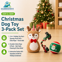 Lot de jouets de Noël pour chiens en gros – Peluches durables, résistantes à la mastication, couineuses, apaisantes, avec boule à nœuds pour divertissement et dentition des animaux, festifs