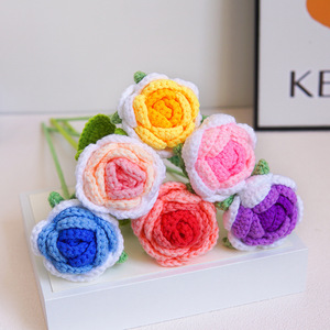 <span class=keywords><strong>Fleurs</strong></span> au crochet Bohe, produit fini pour cadeaux, <span class=keywords><strong>fleurs</strong></span> éternelles faites à la main, décoratives, cadeau <span class=keywords><strong>pas</strong></span> <span class=keywords><strong>cher</strong></span> pour la fête des mères - Product Image 4