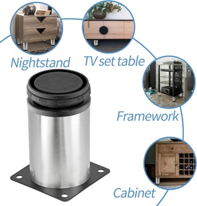 Chân đồ nội thất có thể điều chỉnh, Chân đồ nội thất có thể điều chỉnh bằng thép không gỉ với lớp hoàn thiện được chải cho ghế sofa, tủ, bàn làm việc, bàn - Product Image 2