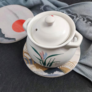 Posavasos Redondo de Diatomita Howhom, Diseño Oriental, Absorbente y Duradero para Comedor - Product Image 1