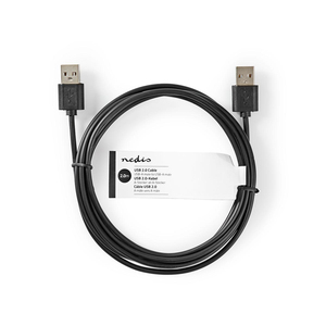 <b>Usb</b> <b>2.0</b> <b>Cable</b> A Male To Male 2m Black Data Transfer - Product Image 3