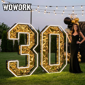 2026 WOWORK En gros Lettres lumineuses métalliques <span class=keywords><strong>Mr</strong></span>&Mrs de 3ft, 4ft, 5ft pour décoration de mariage et événements - Product Image 6