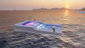 Simulatore di <span class=keywords><strong>Surf</strong></span> Galleggiante Commerciale Blu Chiaro, Attrezzatura per Divertimento Acquatico a Basso Costo per Uso Marino - Product Image 2