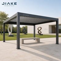 Pergola en aluminium Jiake 6063-T5 avec toit à lames motorisées pour musée, jardin de sculptures, patio, galerie extérieure, gazebo, pavillon