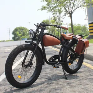 Hammer Kekuatan tinggi sepeda listrik vintage, 750W cafe pembalap listrik ban sepeda lemak 26'4. 0 e bike 1000 watt untuk pria