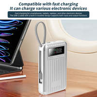 Batterie externe pour ordinateur portable PD 100W à charge rapide, 20000mAh, grande capacité, ABS, câble intégré, affichage numérique, alimentation portable