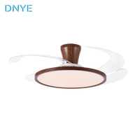 Ventilateur de plafond moderne invisible avec lumière, moteur AC, 6 vitesses, silencieux, LED à intensité variable, télécommande intelligente, lumière de chambre