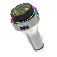 Transmisor FM para Auto AP06 con Bluetooth 5.4, Perilla de Control Giratoria, Cargador USB, Reproductor de Música con Tarjeta TF, Llamadas Manos Libres, Cargador de Teléfono para Pasajeros DC12V