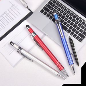 High Quality Wholesale Custom Logo Aluminum Ballpoint <b>Pen</b> Business Press for Stylus 0.7Mm Writing Promotional Features - Product Image 1