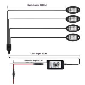 Luz Trasera LED Todoterreno RGB de Colores, Controlada por Aplicación, Decorativa, Modificada, para Arco de Rueda de ATV - Product Image 3