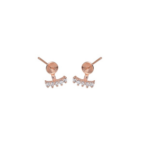 Boucles d'oreilles pentagramme en argent plaqué platine S925 pour femmes, 5-6 perles, support vide, accessoires de bricolage pour les fêtes - Product Image 5