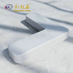 Nuevos Materiales de Construcción de Piedra, Banco de Hormigón GRC Gris, Muebles de Asiento para Parques Interiores y Exteriores, Xms001 - Product Image 1