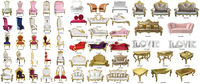 Vente en gros de meubles d'hôtel cadre en or coussin souple fête événement banquet roi trône mariage banquet ensembles de canapés