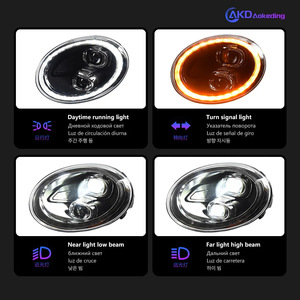 Dedicado 2013-2019 Volkswagen Beetle LED Conjunto de faros delanteros Lente de luz de circulación diurna dual 6500K Color Dirección de agua Haz bajo - Product Image 5