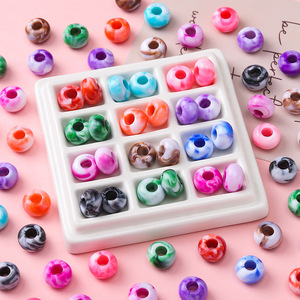 Acrylic Round <b>Beads</b> Large Hole Loose <b>Beads</b> For DIY Jewelry Making Bracelets Necklaces Craft Supplies Small Size - Product Image 1