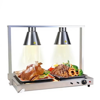 Lampe chauffante électrique commerciale 750W à 3 têtes en acier inoxydable pour frites et aliments – Idéale pour la restauration