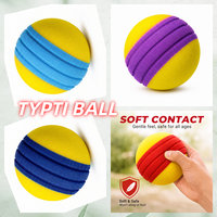 Balle en mousse silencieuse Typti, balle de paddle en mousse PU rayée et souple pour jeu familial en intérieur ou en extérieur OEM