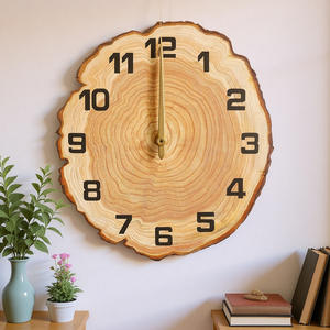 12 "30cmシンプル-サイレントクォーツLCDテクスチャ木製壁時計リビングルーム用年間リング付き - Product Image 4