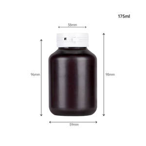 Emballage pharmaceutique personnalisé en plastique HDPE rouge cramoisi, flacon de 175 ml pour produits de santé, pilules, avec bouchon à vis. - Product Image 5