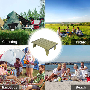 โต๊ะพับแคมป์ปิ้งแบบพกพา ขาสั้น น้ำหนักเบา ทำจากอลูมิเนียม เหมาะสำหรับตั้งแคมป์ชายหาด - Product Image 6