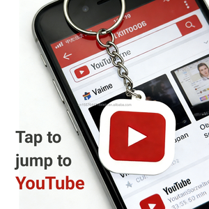 Llavero NFC para redes sociales: Tarjeta de visita inteligente de silicona con enlace de acceso rápido para <span class=keywords><strong>YouTube</strong></span>, para atraer tráfico en redes sociales. - Product Image 2