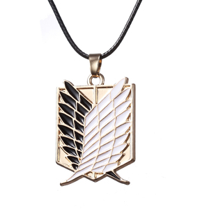 Collane e Ciondoli Attack on Titan <span class=keywords><strong>Ali</strong></span> <span class=keywords><strong>della</strong></span> Libertà in Metallo Unisex con Catena in Pelle Gioielli alla Moda per Bambini in Due Colori - Product Image 2