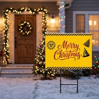 Décoration de jardin de Noël saisonnière, panneau extérieur réutilisable en plastique ondulé avec piquets métalliques
