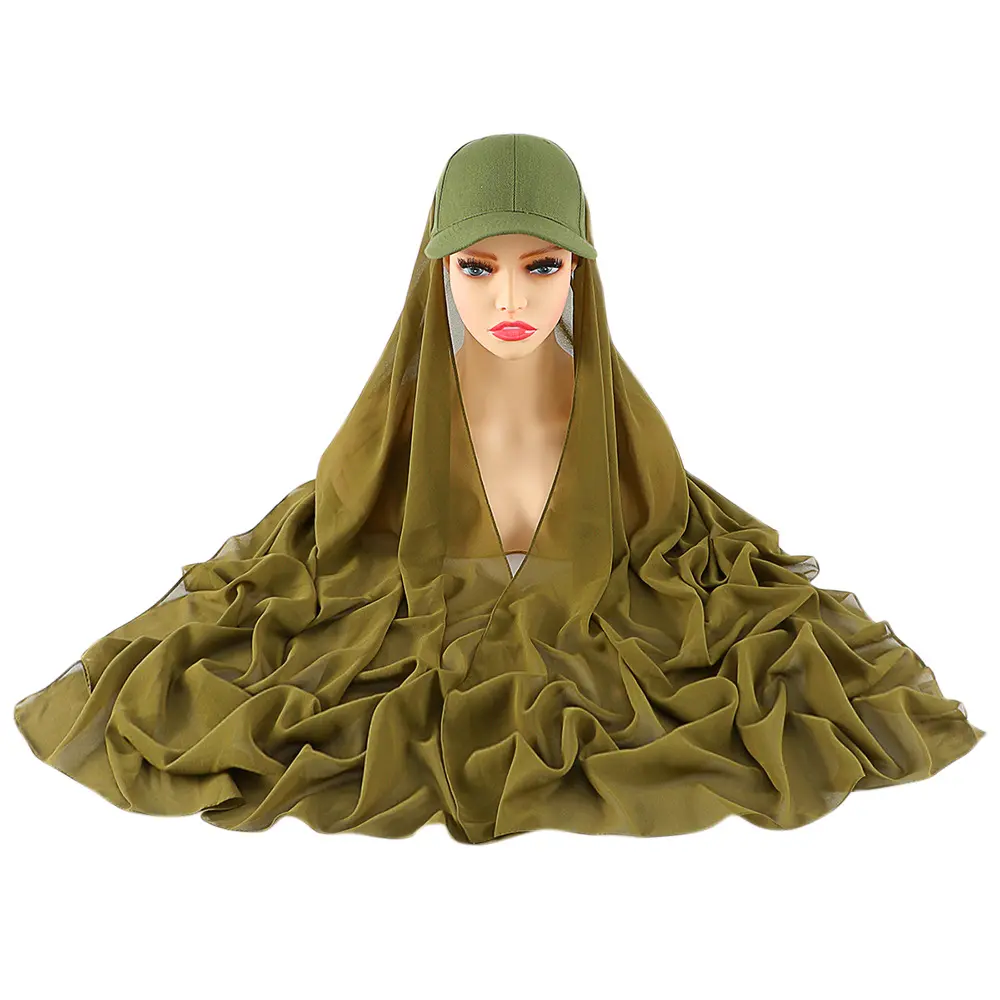 Foulard long en soie pour femmes, hijab musulman en mousseline de soie et satin, vente en gros