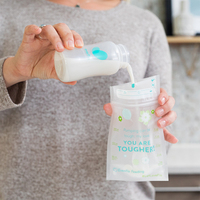 Sacs de conservation de lait maternel et aliments pour bébés, personnalisés, imprimés, en plastique refermable, réutilisables, sans BPA, pour la vente en gros