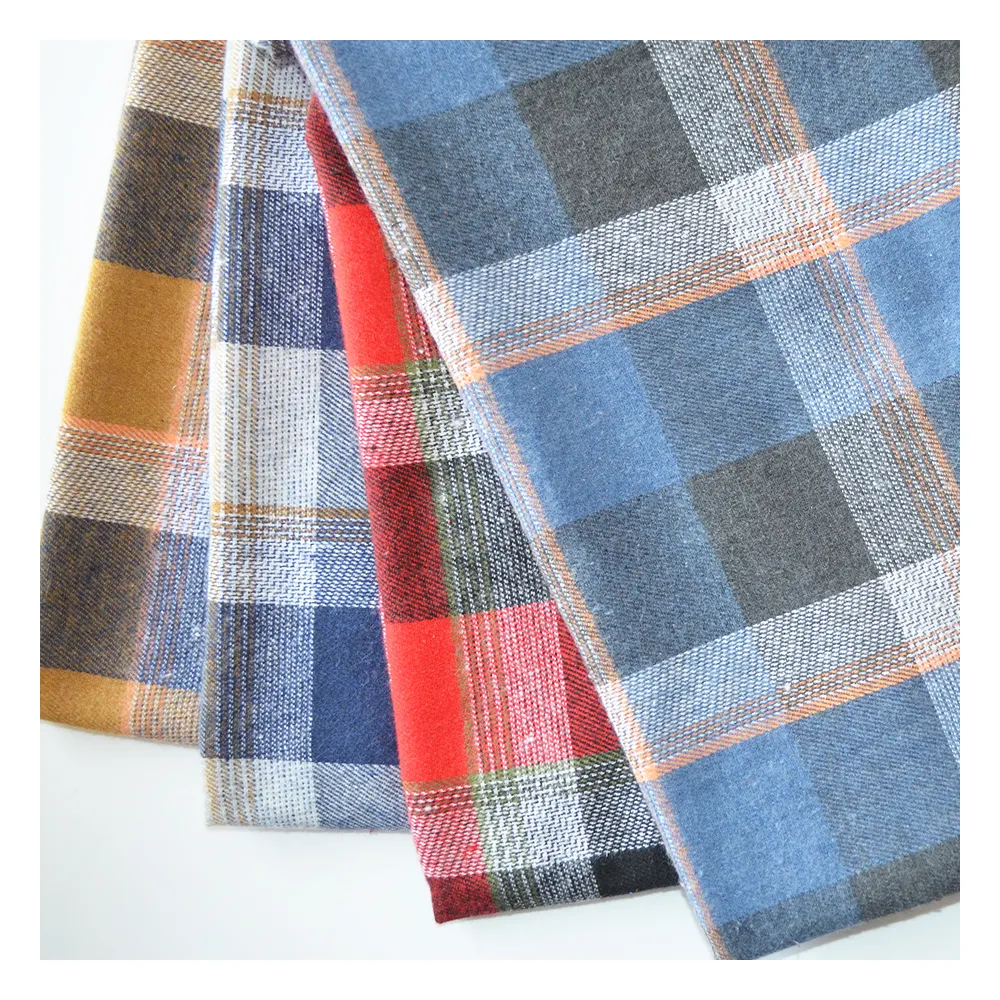 stock lot China manufacture factory plaid high quality flannel check yarn dyed shirting fabric supplier in keqiao