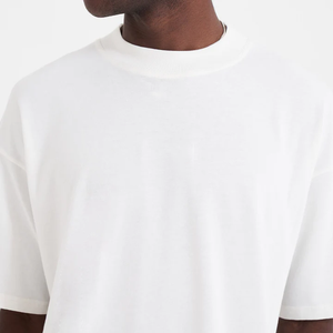 Summer Oversized Boxy Blank Tshirt Streetwear White Heavyweight T-shirt Premium 100% Cotton Round Neck Plain t Shirt Men - Product Image 3