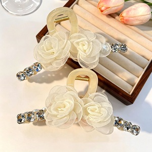 Nuevo Clip para el Cabello con Diseño Floral 2026 para Mujer, Clip de Alta Gama con Perlas y Diamantes de Imitación, Horquilla para Moño, Clip de Tiburón para la Parte Trasera de la Cabeza - Product Image 1