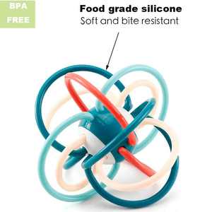Hochet pour bébé en silicone sans BPA, <span class=keywords><strong>anneau</strong></span> <span class=keywords><strong>de</strong></span> <span class=keywords><strong>dentition</strong></span> doux, jouet sensoriel pour la <span class=keywords><strong>dentition</strong></span> - Product Image 3