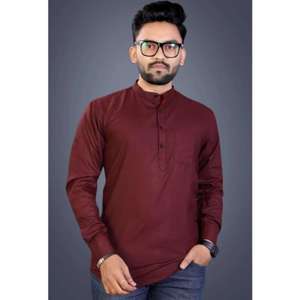 Kurta 100% Algodón Natural, Largo Regular, Mangas Largas, Secado Rápido, Nuevo Diseño, Ropa Tradicional India y Pakistaní para Fiestas y Eventos Formales - Product Image 1
