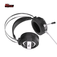 Royal Kludge Headphone Gaming Berkabel 3.5Mm, Headset Over Ear Gamer Noise Cancelling Audifonos Headphone Game RGB dengan Mikrofon