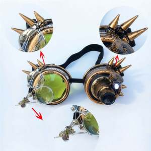 Gafas de sol LED de moda al por mayor, estilo vintage, con remaches, para cosplay, fiesta, góticas, steampunk - Product Image 5