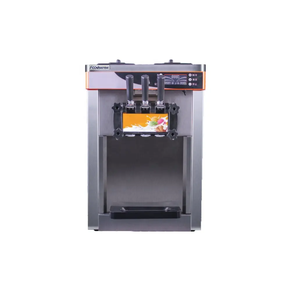 Machine à crème glacée Machine à crème glacée commerciale support entièrement automatique machine à crème glacée molle de bureau 1500w