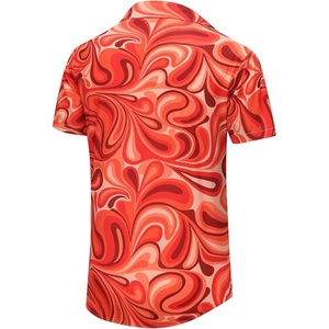Camisa Hawaiana Moderna para Hombre, Logotipo Personalizado ODM, Transpirable, Cuello Alto, Camisas Tropicales para Vacaciones, Impresión Serigrafiada - Product Image 4