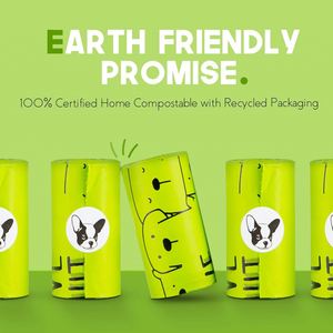 Sacs à déjections canines 100 % compostables certifiés pour la maison, avec poignées, 10 % de dons caritatifs, conformes ASTM D6400 EN 13432, 240 unités, à base de plantes, compatibles végétaliens - Product Image 3