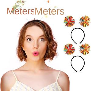 Rainbow <span class=keywords><strong>Skittles</strong></span> Diadema Carnaval Payaso Fiesta Peluca Corona Bola de pelo Accesorio Primavera Diadema - Product Image 3