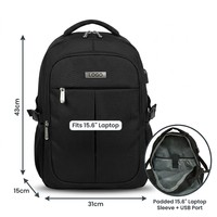 Sac à dos pour ordinateur portable en tissu Oxford imperméable avec fermeture éclair, motif lettres, doublure en polyester pour voyage, bureau et école